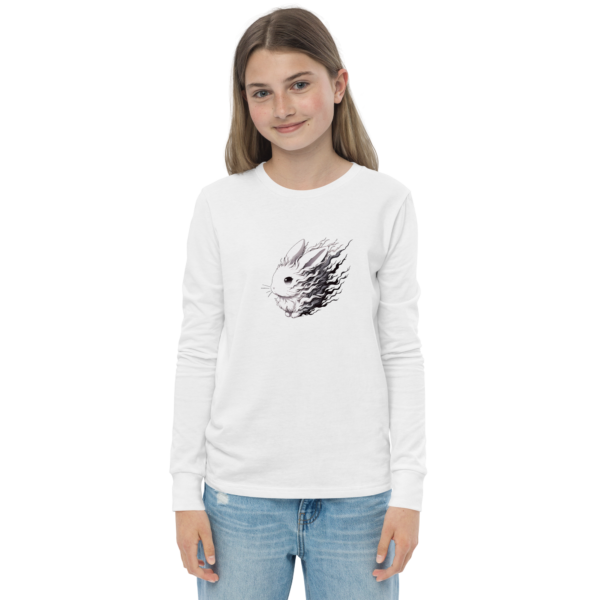 Youth Girl's long sleeve tee - Ghost Bunny